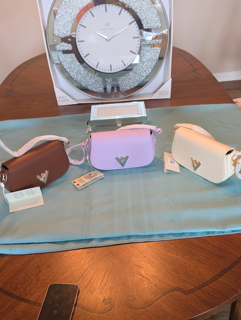 Valentino Orlandi Crossbody Bags in Purple, Brown, and Cream